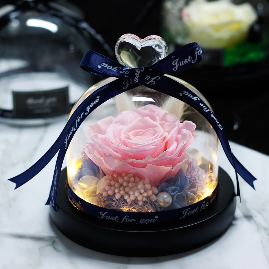 The Beauty and Beast Forever Rose Flower With Night Light in Glass Dome image 31