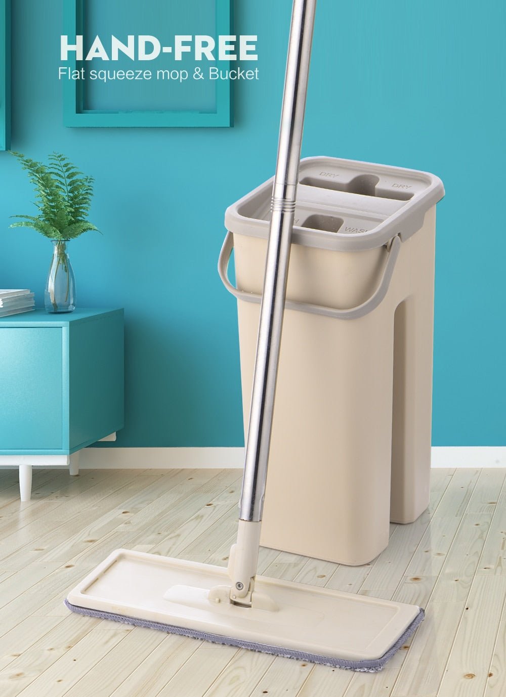 Hands-free Flat Squeeze Mop and Bucket Wringer image 8