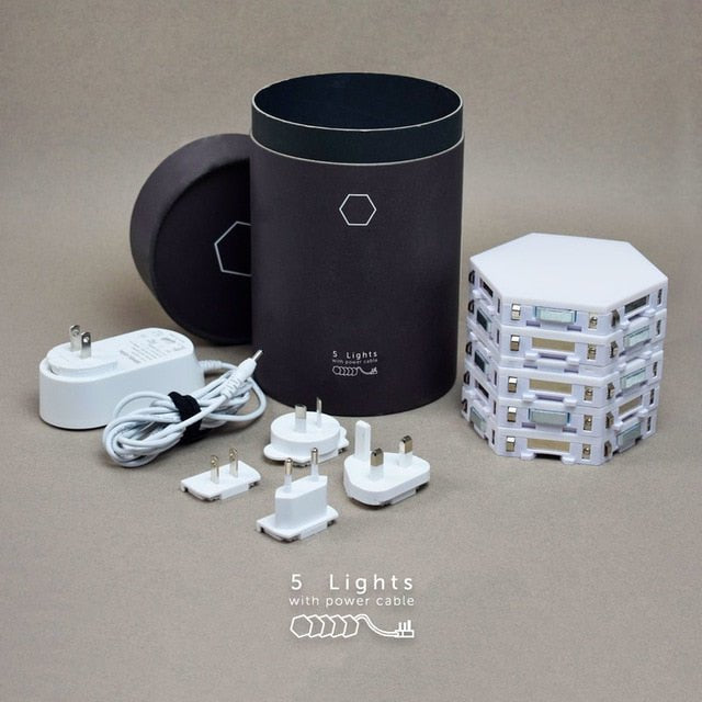 Quantum LED Hexagonal Lamps | Touch Sensitive Modular Wall Decoration Lighting System - 5pcs image