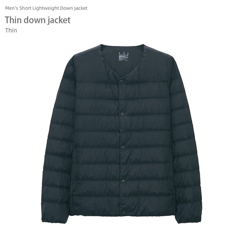 Lightweight Portable Short Down Jacket | Perfect Gift for Him - Gray Brown [men's short lightweight down jacket]], L image