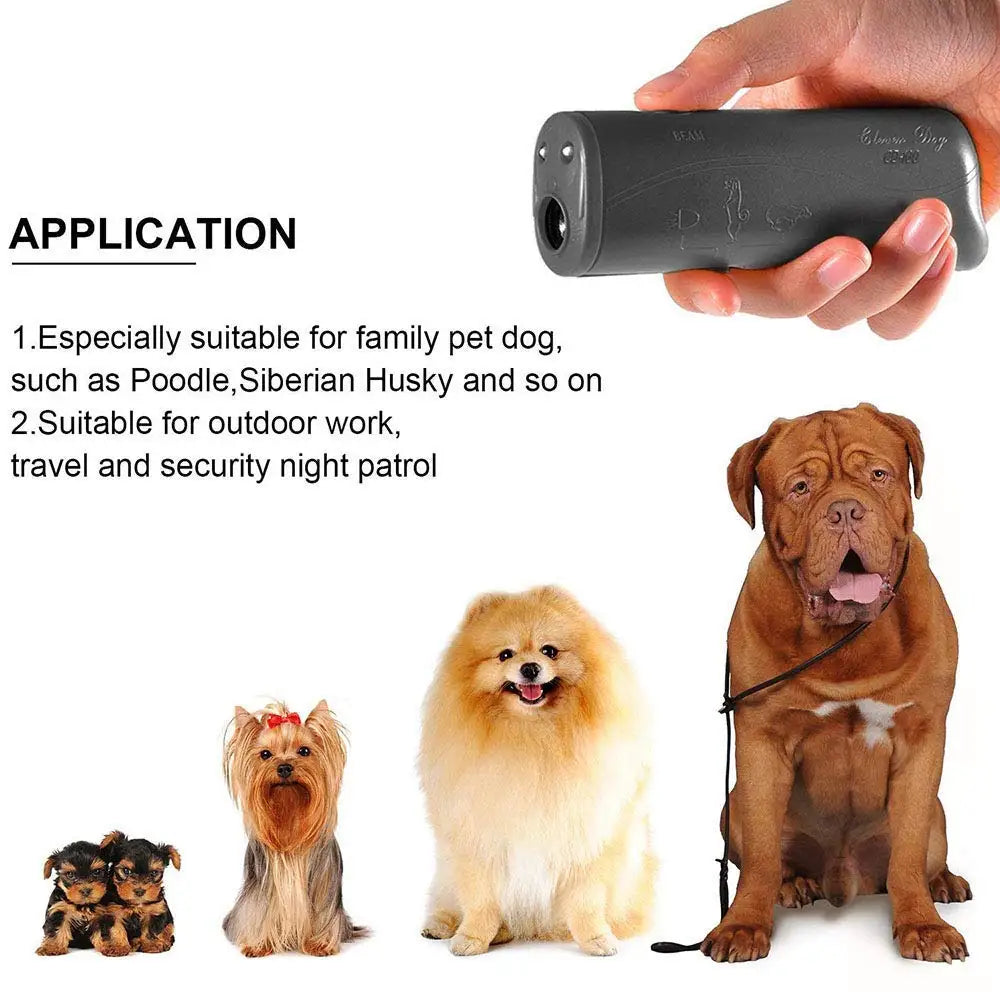 3-in-1 Ultrasonic Dog Repeller & Trainer - Anti-Bark Device with Flashlight for Outdoor Training image 9