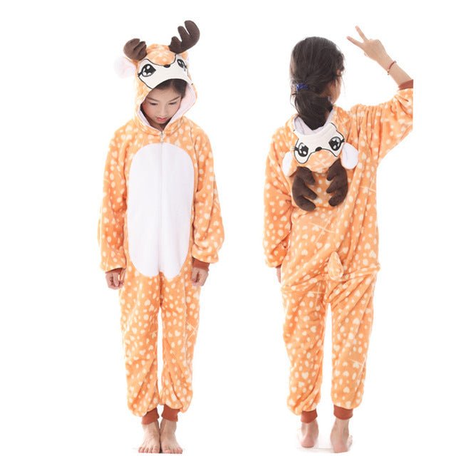 Winter Unicorn Onesies Pajamas | Kids Flannel Warm Jumpsuit SleepWear image