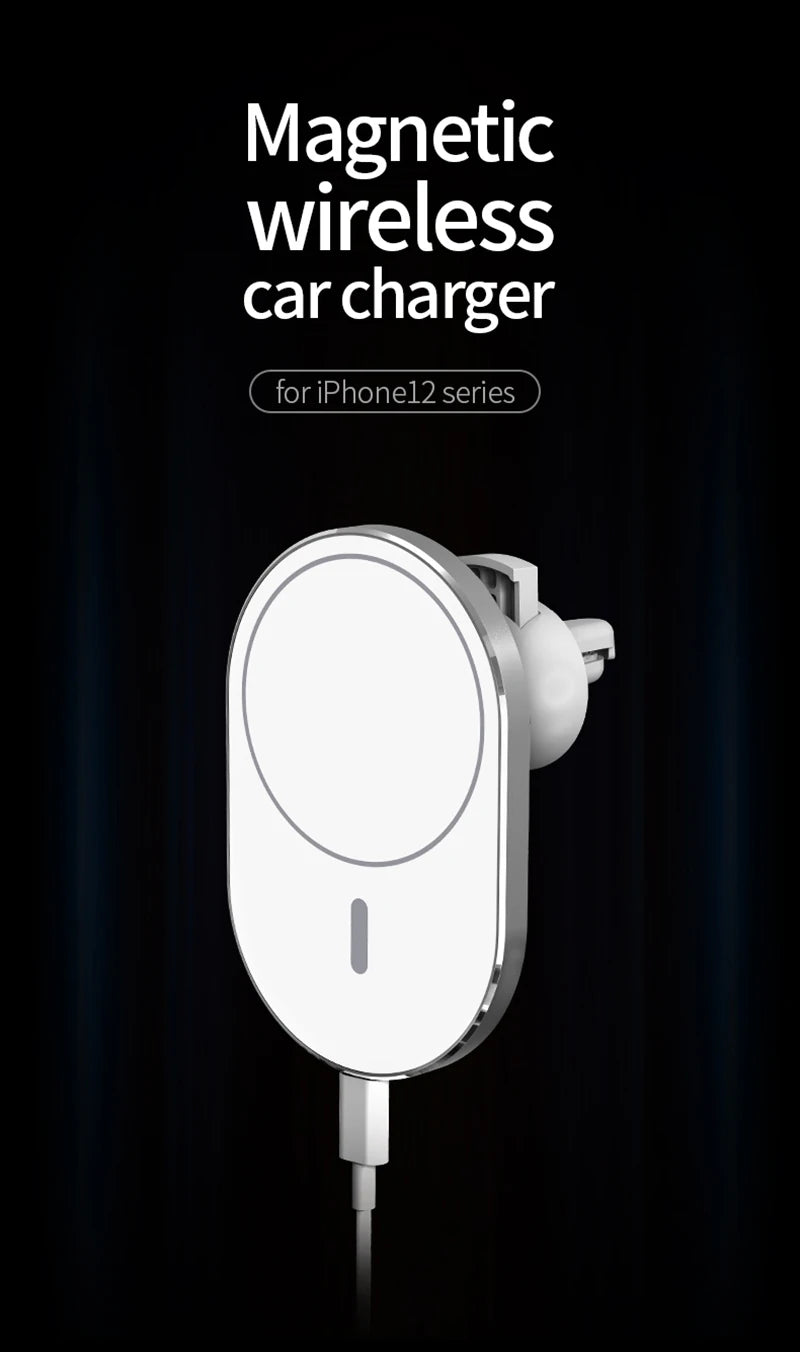 Magnetic Car Phone Holder with 15W Qi Wireless Charging for MagSafe iPhone 12-15 Pro Max image 8