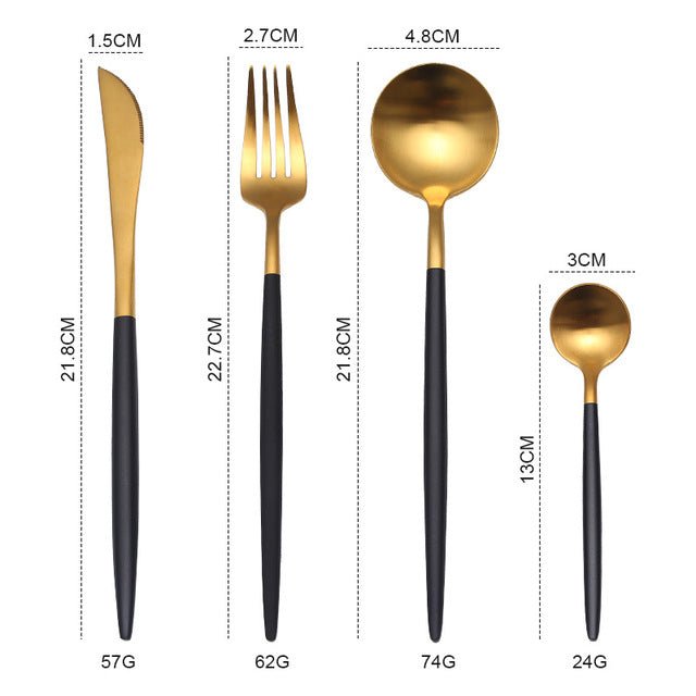 Gold Stainless Steel Cutlery Set image 3