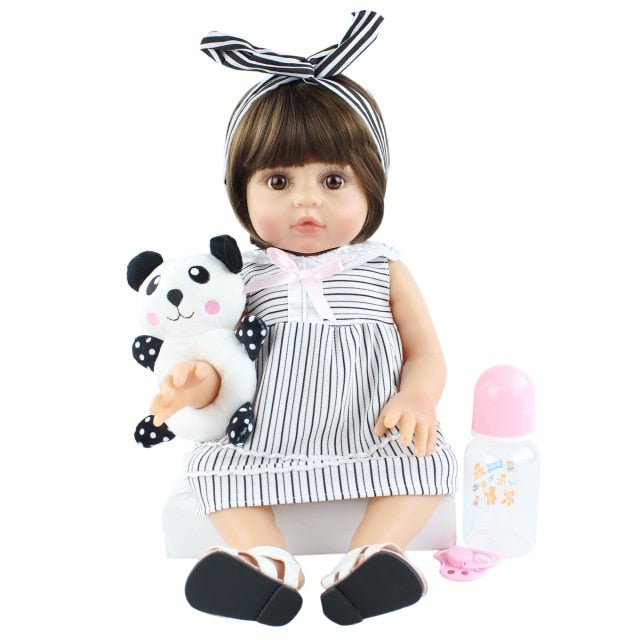 48CM Full Silicone Reborn Lifelike Super Toddler Baby Kid Toy Doll image 21