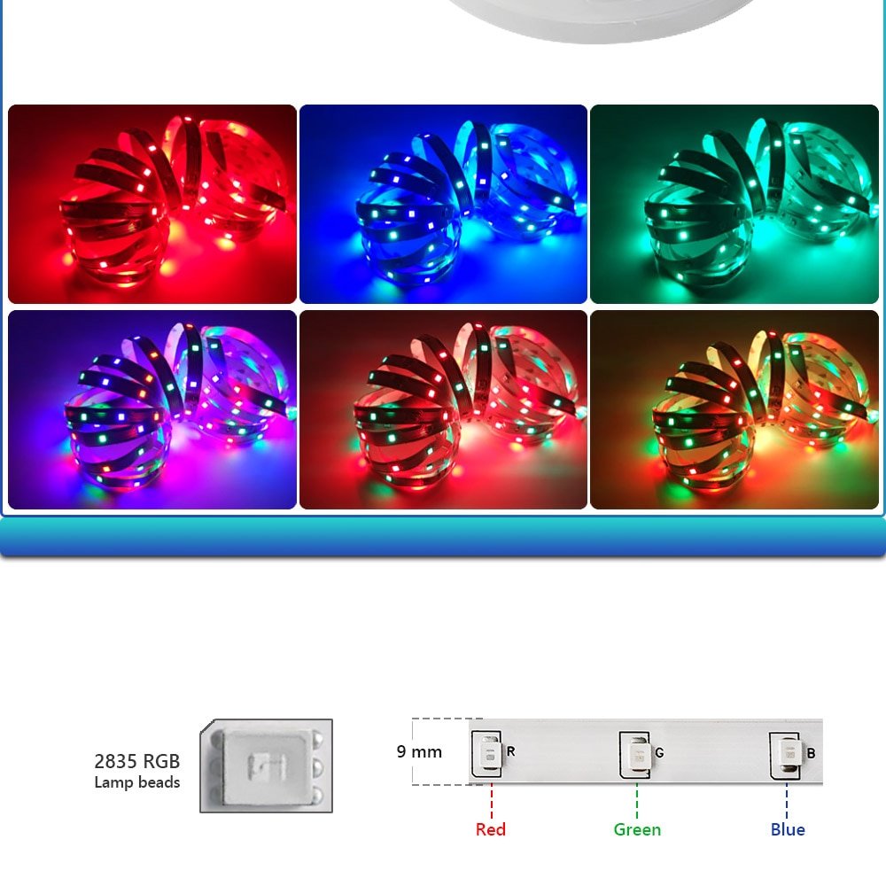 Bluetooth LED Strip RGB Light Tape | Waterproof LED Light Diode Ribbon Flexible with Bluetooth remote image 14