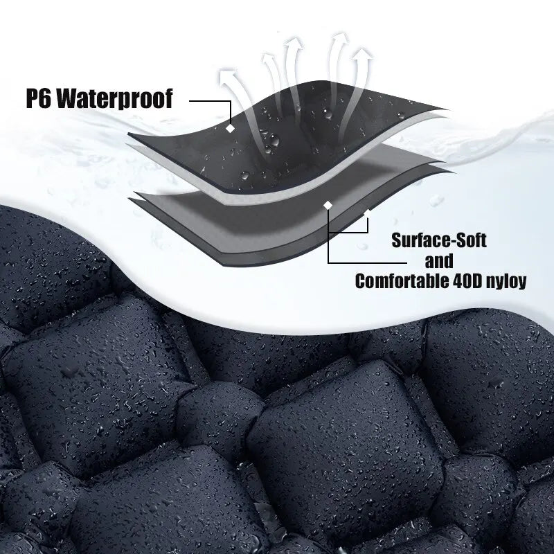Ultralight Camping Inflatable Mattress with Pillow – Built-In Pump for Hiking & Outdoor Sleeping image 4