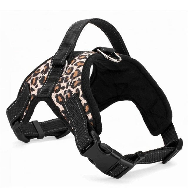 Adjustable Heavy Duty Dog Pet Harness Collar - leopard, L image