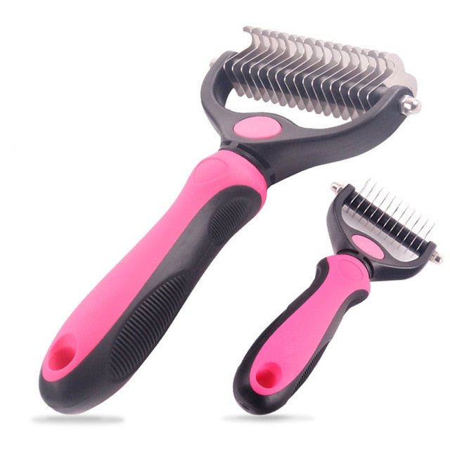 HSWLL New Stainless Steel Double-sided Pet (Cat & Dog) Comb | Large Dogs Open Knot Rake Knife image 0