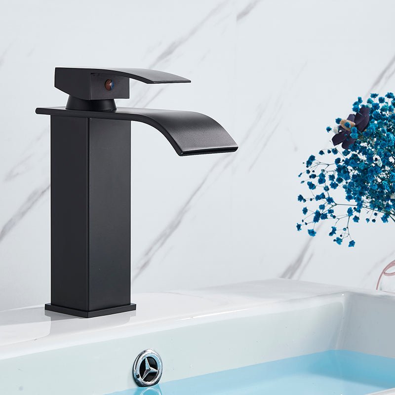 Deck Mount Waterfall Bathroom Faucet Vanity Vessel Sink Mixer Tap Cold Hot Water Tap image 16