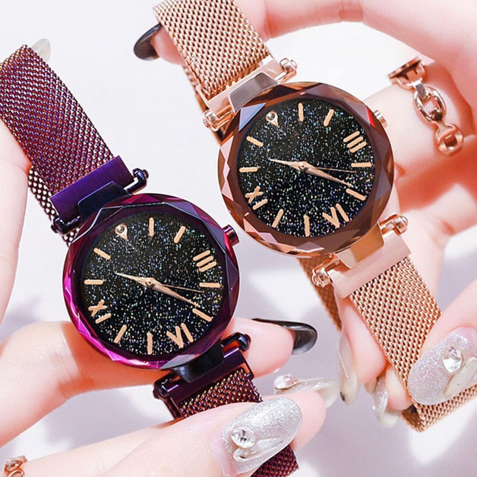 Luxury Women's Magnetic Starry Sky Quartz Wrist Watch Quartz image 4