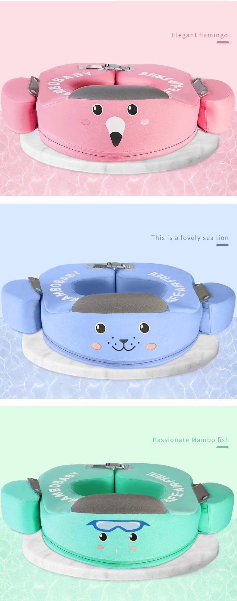 Solid Non-inflatable Baby Swimming Ring Float Swim Trainer Sunshade image 35