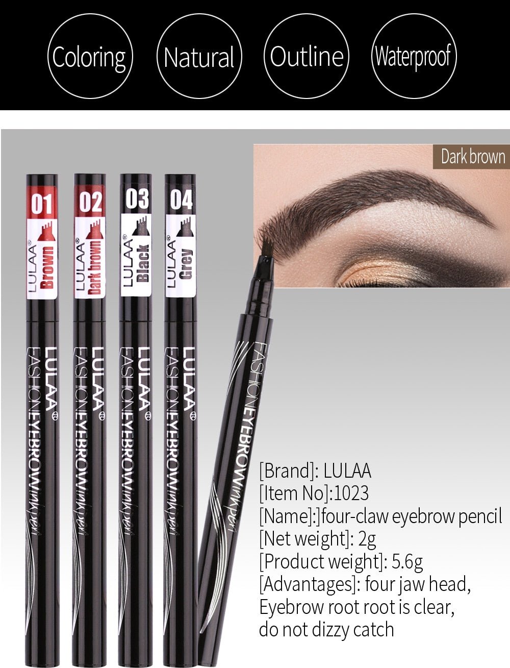 LULAA Waterproof Natural Eyebrow Pencil image 11