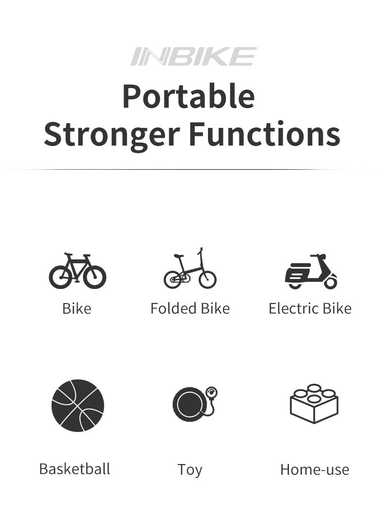 INBIKE Portable Mini Hand Pump Bicycle Cycling Air Pump image 4