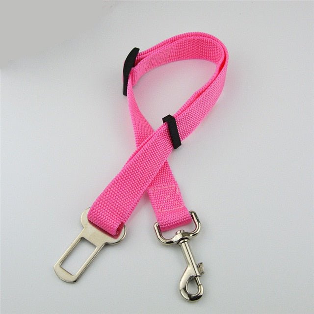 Pet Dog and Cat Car Seat Belt | Adjustable Harness Seatbelt | Lead Leash for Small Medium Dogs Travel Clip - pink, 45-72cm width 2.5cm image