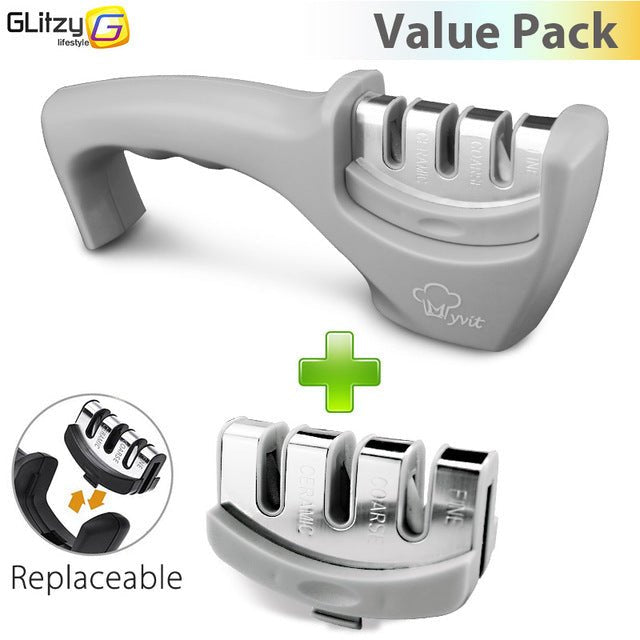 Professional Kitchen Knife Sharpening Stone - Grey color Set image