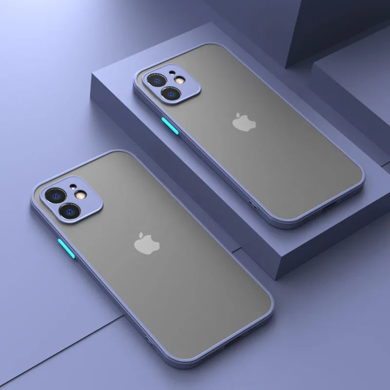 Luxury Shockproof Armor Matte Case for iPhone 14/13/12/11 Pro Max/Mini | Silicone Bumper & PC Cover - grey, For iPhone X XS image
