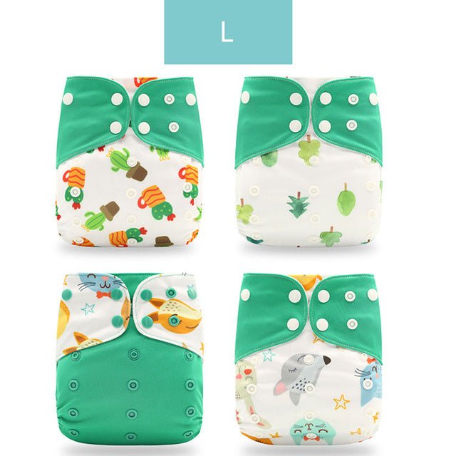 Happyflute Reusable and Washable Eco-Friendly Cloth Nappy Baby Diapers 4pc/set image 10