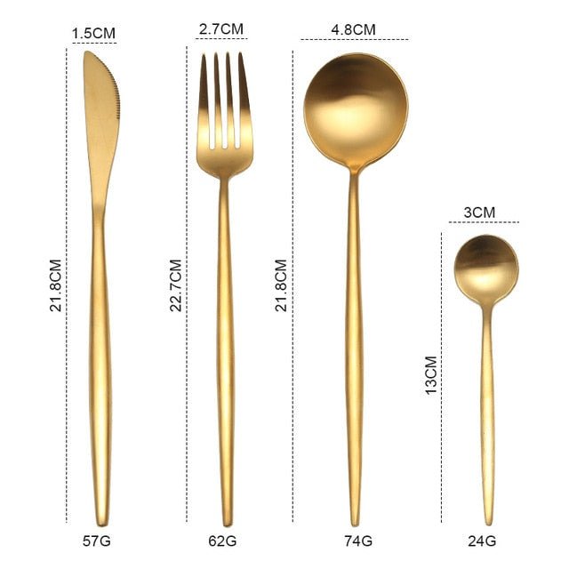Gold Stainless Steel Cutlery Set image 13