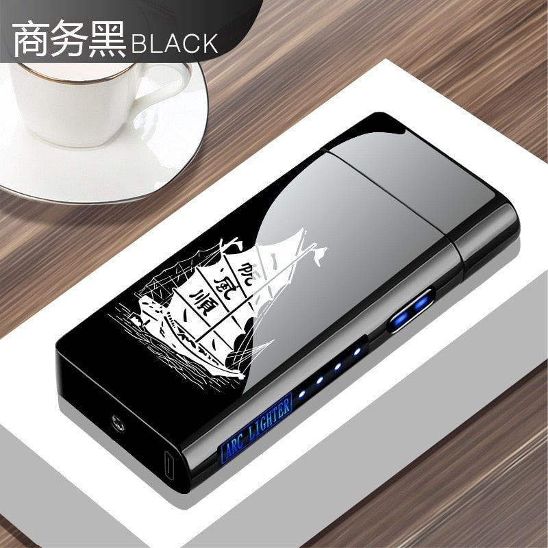 New Double Plasma Windproof Electric Arc Cigarette Lighter - A3-Ferry image