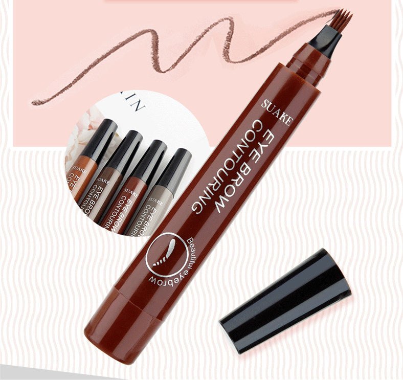 5 Colors Waterproof Eyebrow Tattoo Pencil Cosmetic | Long Lasting Natural Dark Brown Liquid Eye Brow Pencil image 16
