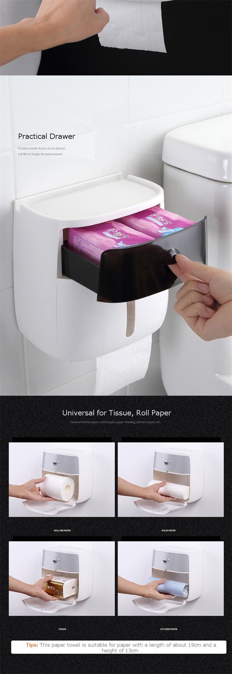 Waterproof Wall Mountable Toilet Tissue Paper Holder image 10