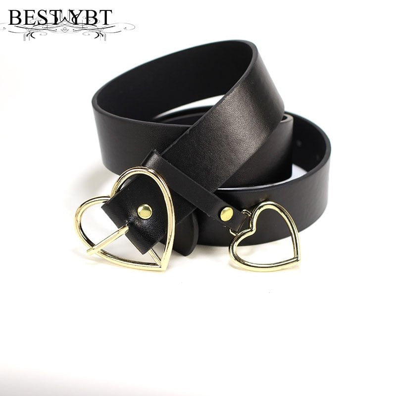 Best YBT Women Belt | PU Leather Metal Heart Pin Buckle Belt | Waistband Women Belt image 7
