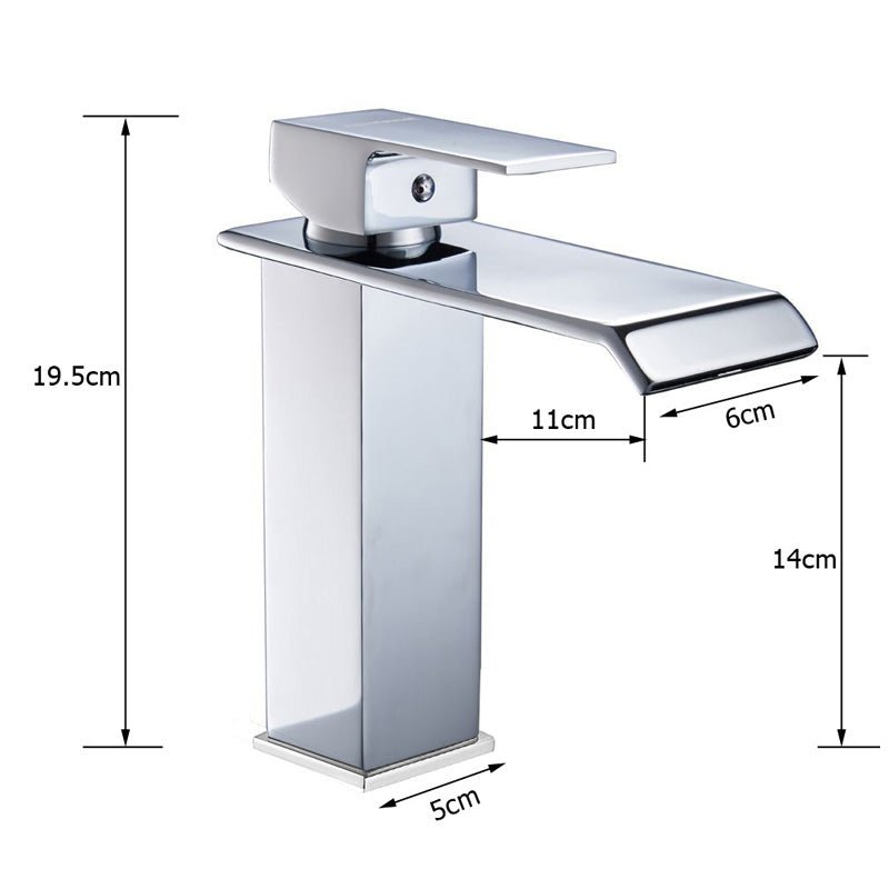 Deck Mount Waterfall Bathroom Faucet Vanity Vessel Sink Mixer Tap Cold Hot Water Tap image 3