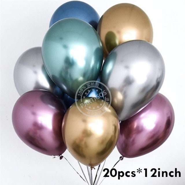20pcs Confetti Chrome Birthday Party Decors Wedding Decoration New Year Balloon Set image