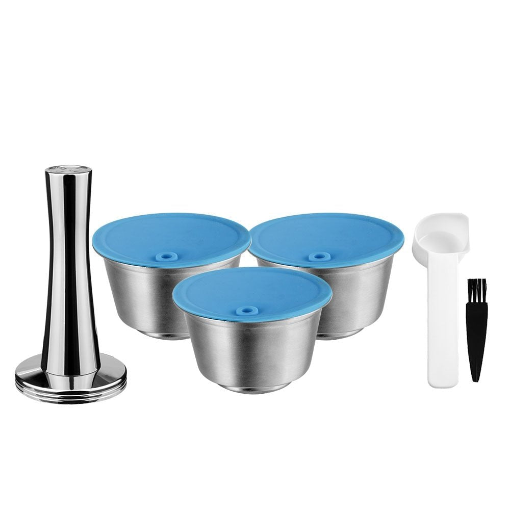 icafilas Reusable Dolce Gusto Capsule Silicone Cover Dolci Gusto Coffee Machine Refillable STAINLESS STEEL Plastic Coffee Pod - 3 Capsule 1Tmaper image
