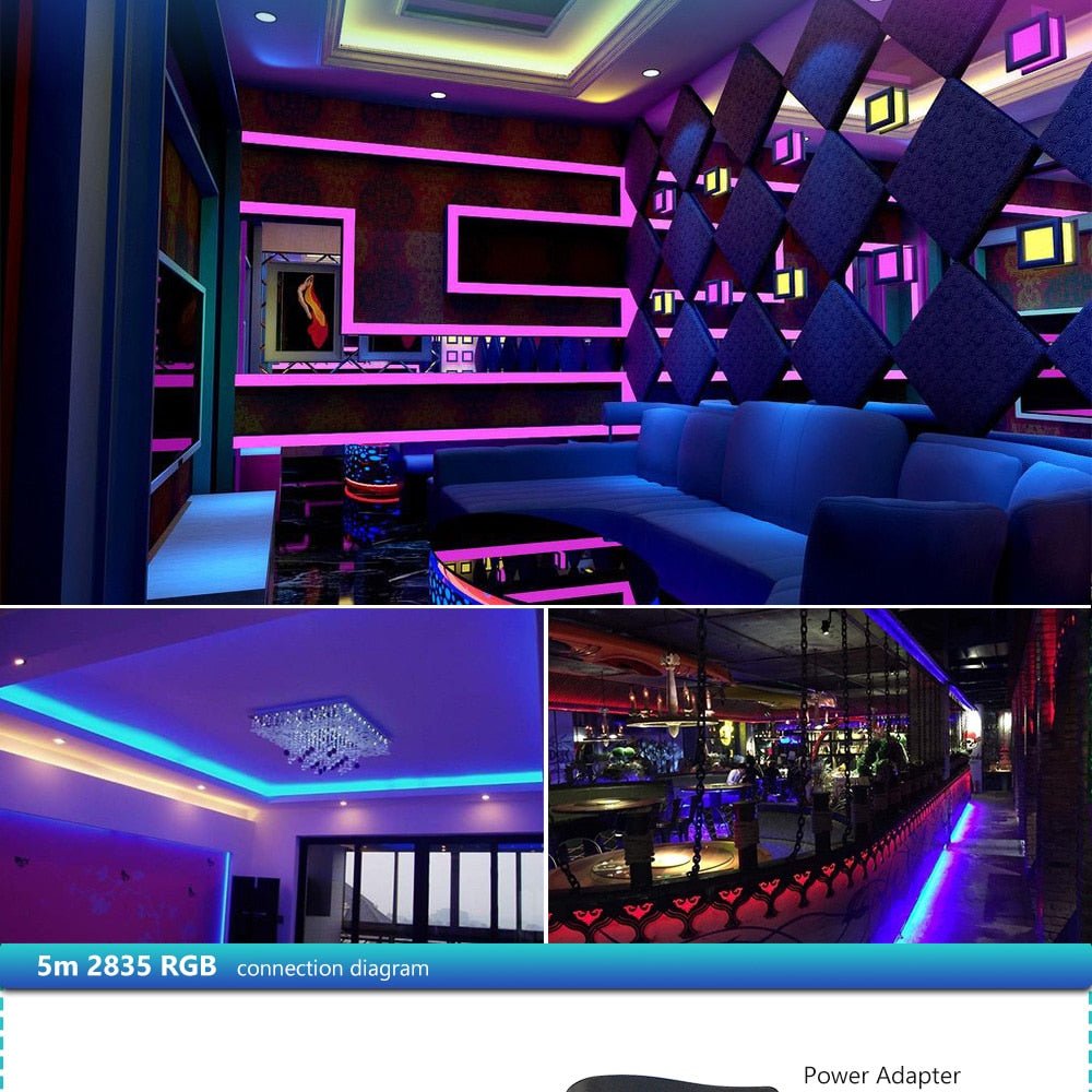 Bluetooth LED Strip RGB Light Tape | Waterproof LED Light Diode Ribbon Flexible with Bluetooth remote image 3