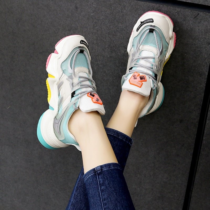 Women Vulcanize Breathable Rainbow Color Fashion Casual Sneakers image 6