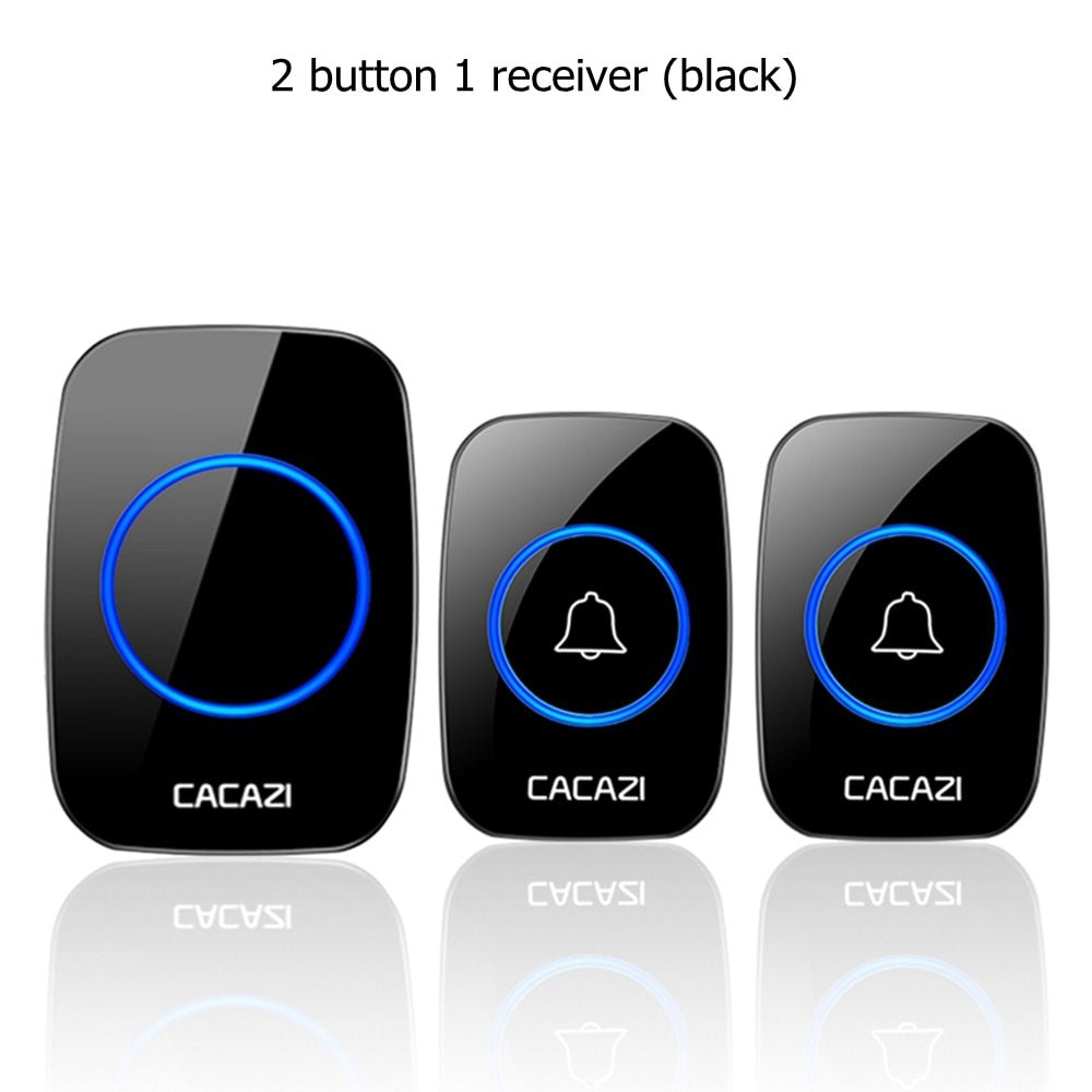 CACAZI Wireless Waterproof Doorbell – 60 Chimes, 110dB Loud, with Remote Control image