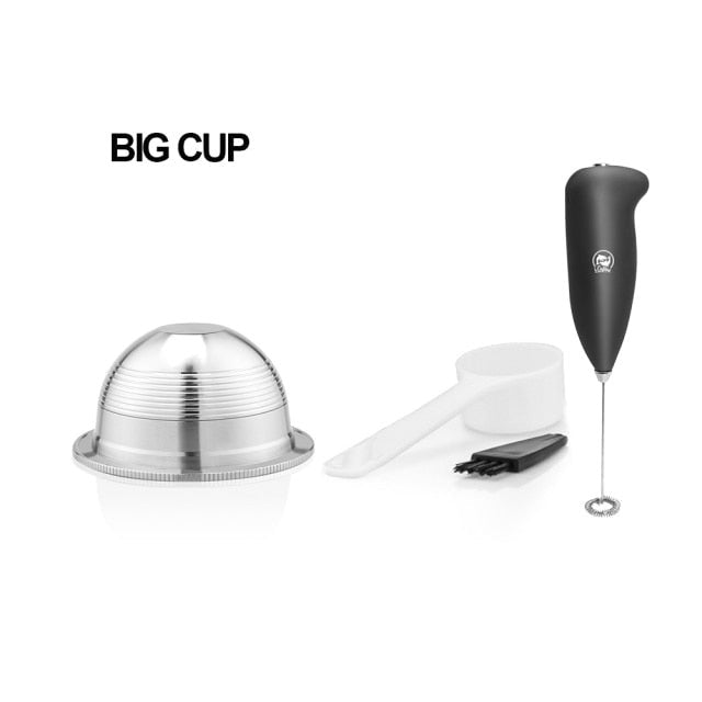 Stainless Steel Refillable Reusable Coffee Capsule Pod Set For Nespresso Vertuo Plus /Vertuoline GCA1 /Delonghi ENV135 image