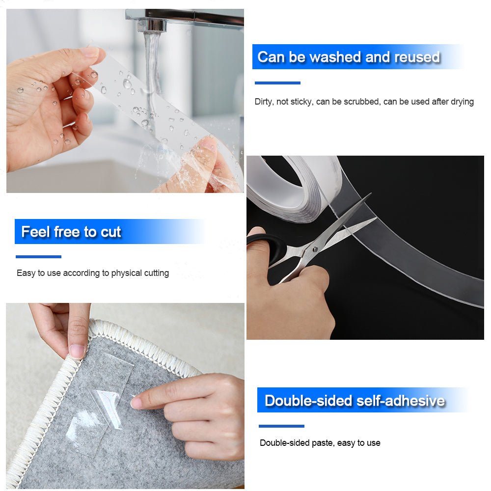 Transparent Washable and Reusable Double-Sided Adhesive Tape image 4