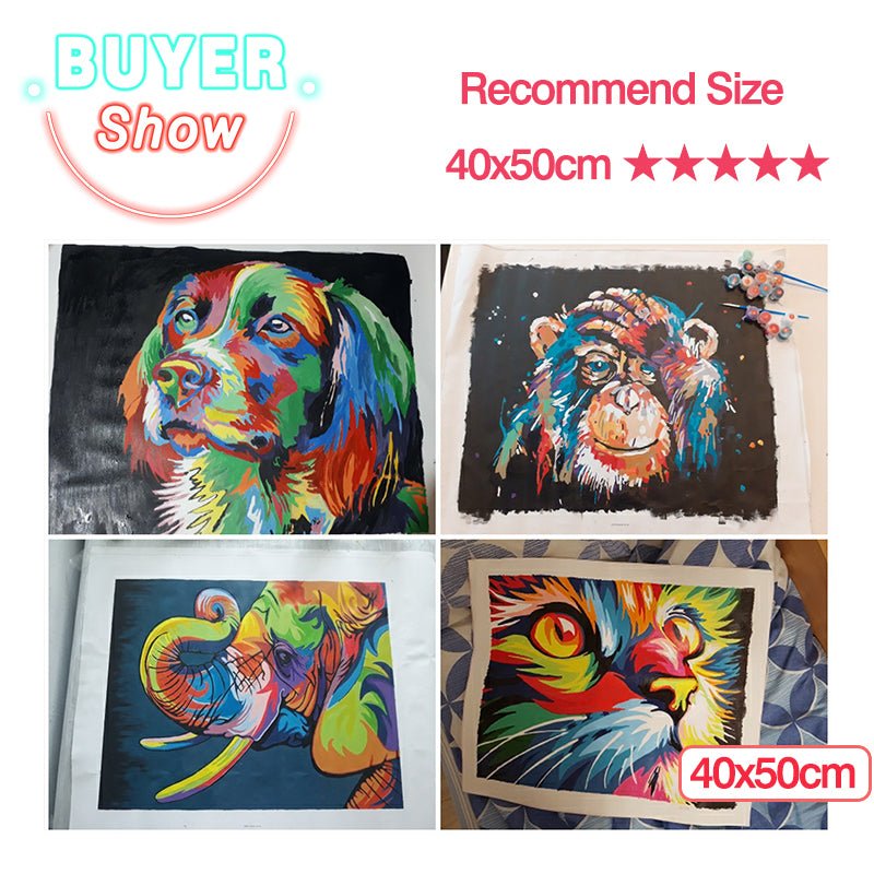 Oil Painting By Numbers Canvas Pictures Set Animals 50x40cm image 4