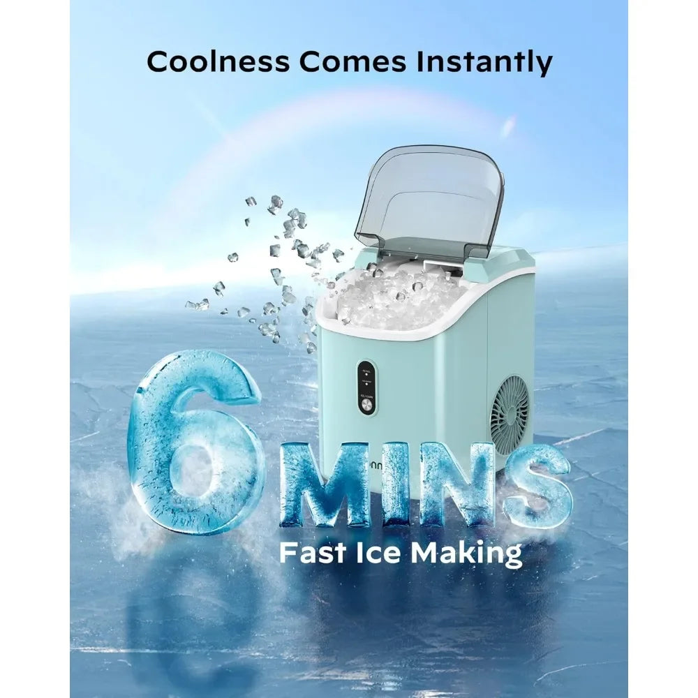 Nugget Countertop Ice Maker | Silonn Chewable Pellet Ice Machine with Self-Cleaning Function - 33lbs/24H image 2