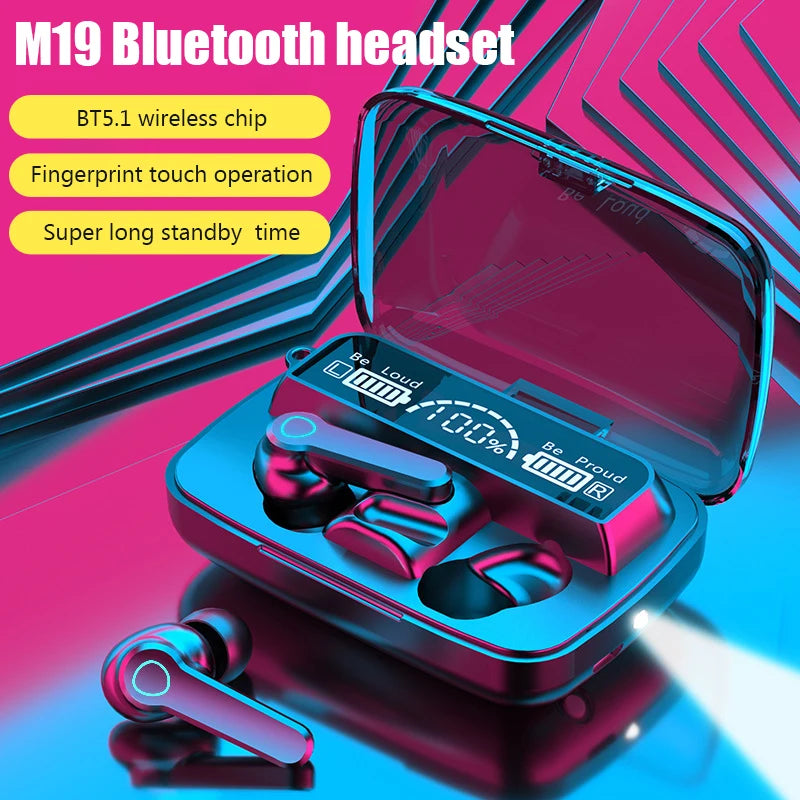 M19 TWS Wireless Bluetooth Headset Noise Cancelling Power Bank Gaming Earbuds with Mic Wireless Headphones Bluetooth Earphones image 0