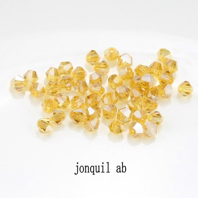 4mm Shiny Crystal Bead Set | Bicone Beads Glass Beads Loose Spacer Beads for bracelet DIY Jewelry image