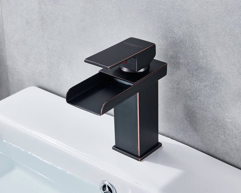 Deck Mount Waterfall Bathroom Faucet Vanity Vessel Sink Mixer Tap Cold Hot Water Tap image 7