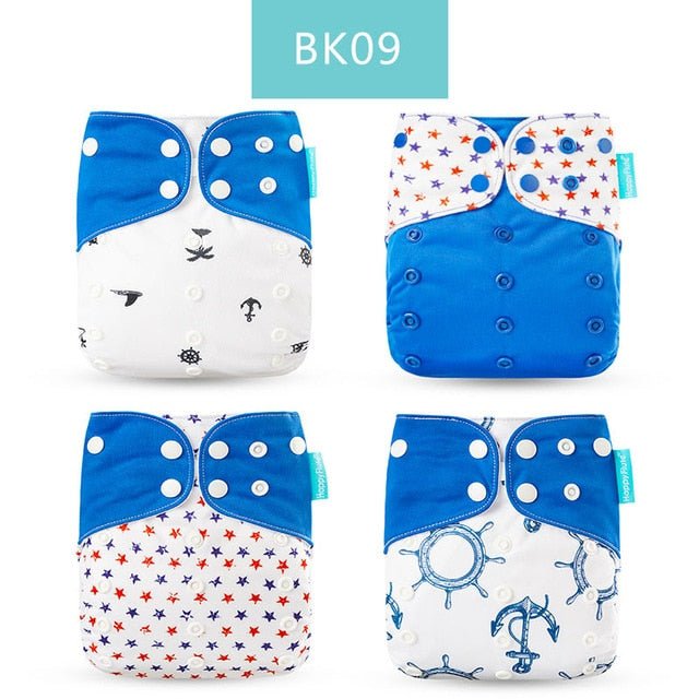 Happyflute Reusable and Washable Eco-Friendly Cloth Nappy Baby Diapers 4pc/set image 30