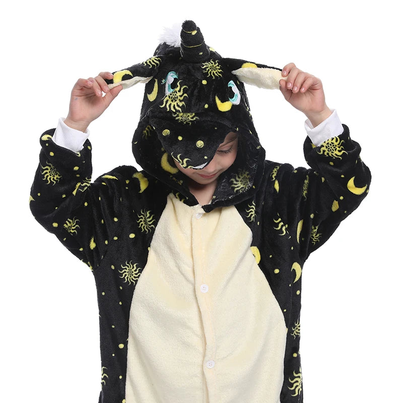 Kigurumi Children‚Äôs Animal Pajamas | Unicorn, Panda, Cat Winter Flannel Pajamas image 31