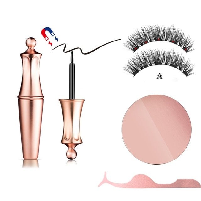 Waterproof Magnetic False Eyelashes, Eyeliner & Tweezer Set image