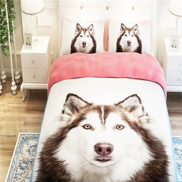 3D Oil Painting Siberian Polyester Duvet Cover - pattern 1, King image