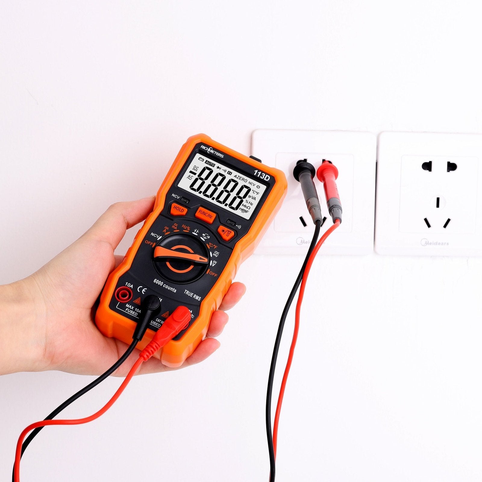 RICHMETERS RM113D NCV Digital Multimeter 6000 counts Auto Ranging AC/DC Voltage meter image 14