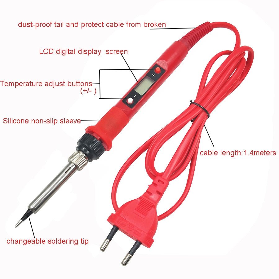 80W Digital Electric Soldering Iron 220V 110V Temperature Adjustable LCD display Solder welding iron tool kit image 17
