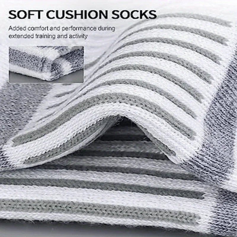 6 Pairs Ankle Athletic Running Socks Cushioned Cotton Breathable Low Cut Sports Tab Socks For Men And Women image 20
