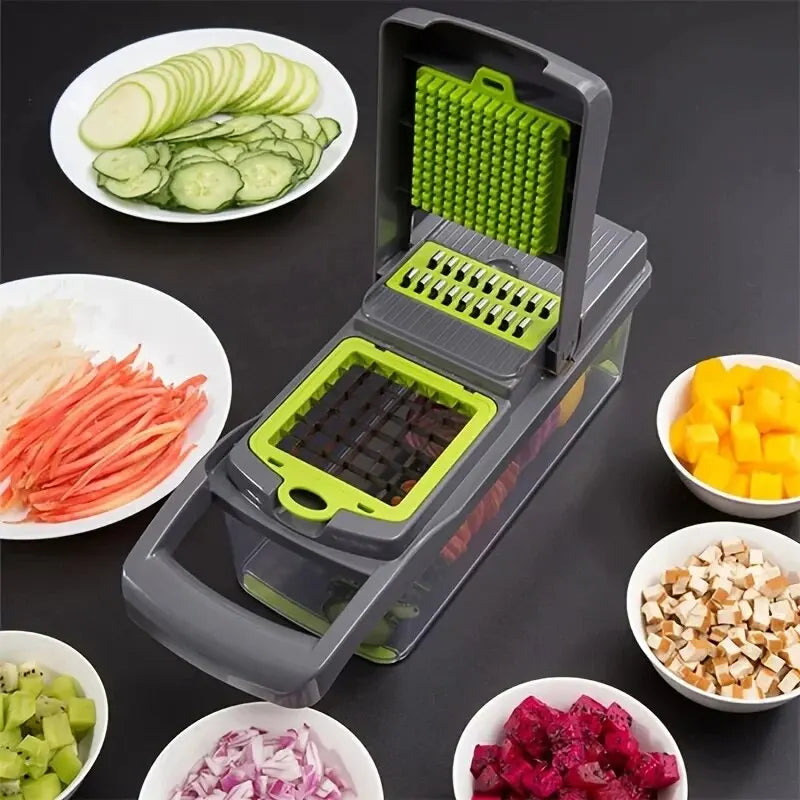 16pcs/Set Vegetable Chopper | Onion Chopper | Food Grate Chopper | Kitchen Vegetable Slicer Dicer Cut | Potato Shredder image 1