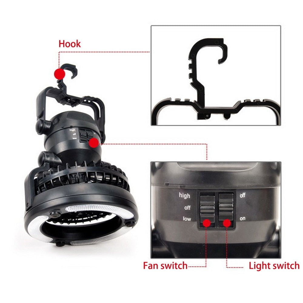 Portable LED Camping Lantern With Light and Fan image 1