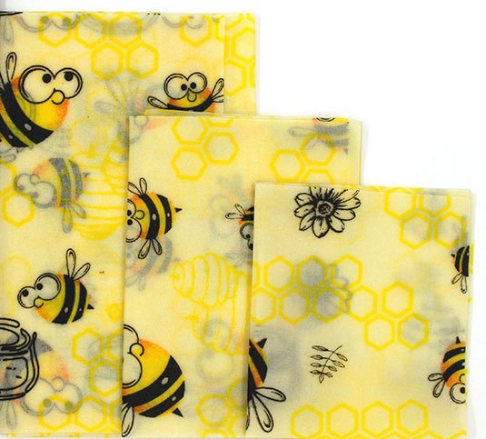 Reusable Beeswax Cloth Wrap - Bee honeycomb patten, 1PCS(8X7 inches) image